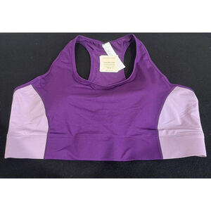Fabletics On-The-Go Medium Impact Sports Bra XXL purple lavender cell pocket NWT